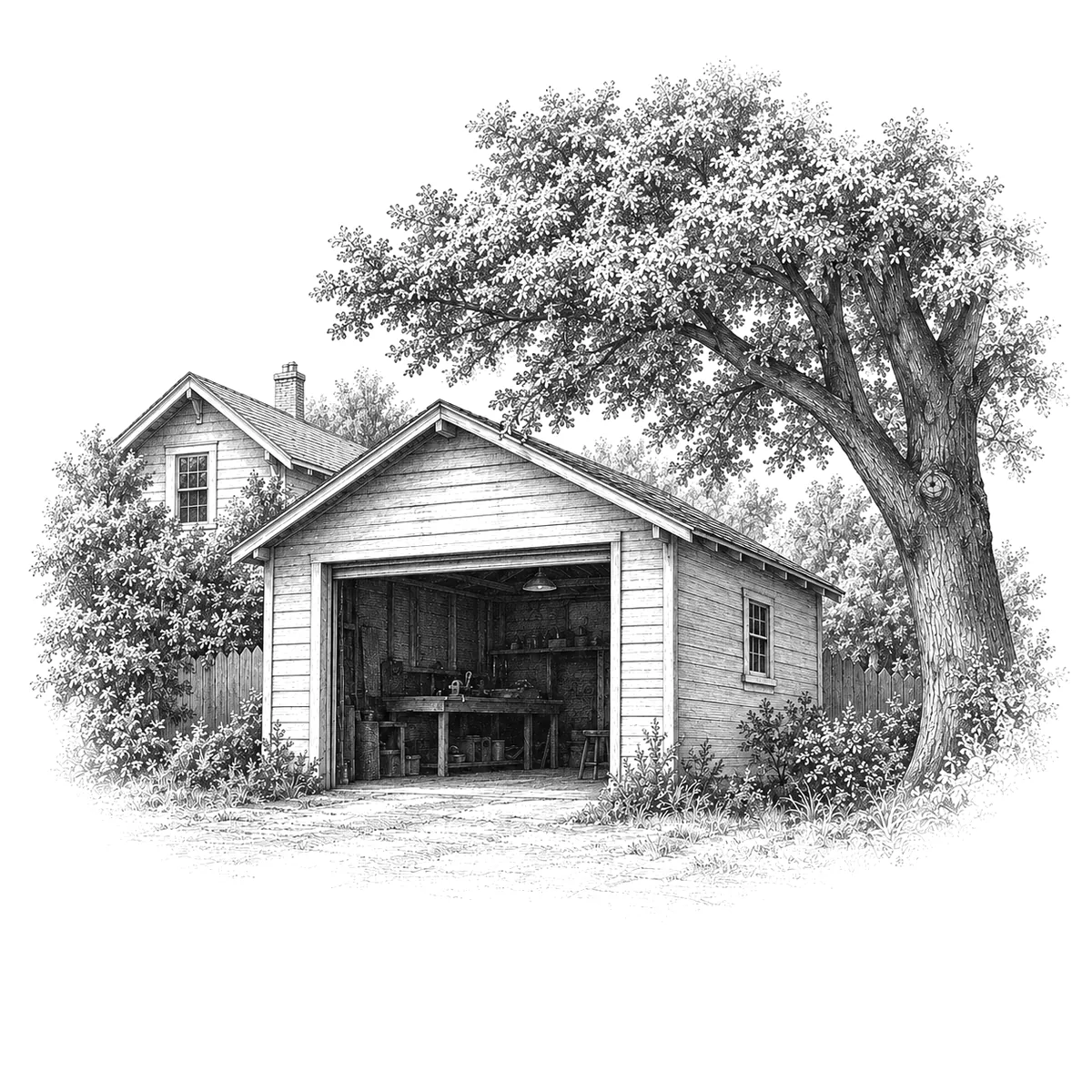 Engraving of the Palo Alto garage where Silicon Valley began